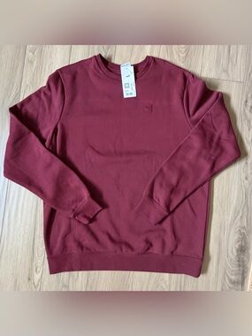 Puma Essentials Elevated Logo Men's Crewneck Sweatshirt in Ruby Burgundy Sz XLT
